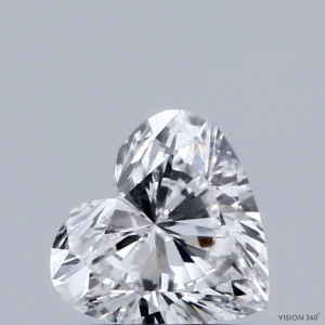 0.51 Carat Heart Lab Grown Diamond, Very Good Polish, D Color, VVS2 Clarity