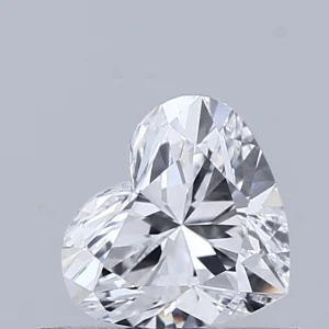0.53 Carat Heart Lab Grown Diamond, Very Good Polish, D Color, VS1 Clarity