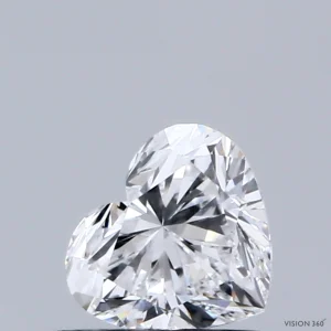 0.53 Carat Heart Lab Grown Diamond, Very Good Polish, D Color, VVS1 Clarity