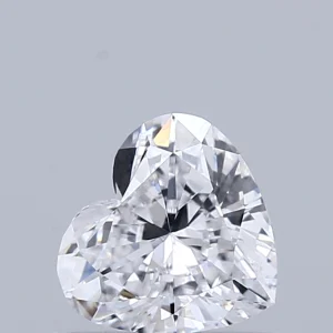 0.59 Carat Heart Lab Grown Diamond, Very Good Polish, D Color, VVS2 Clarity