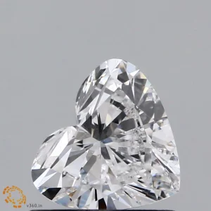 0.64 Carat Heart Lab Grown Diamond, Very Good Polish, D Color, VS1 Clarity