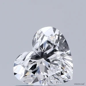 0.64 Carat Heart Lab Grown Diamond, Very Good Polish, D Color, VVS2 Clarity
