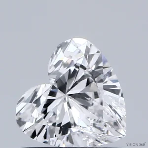 0.65 Carat Heart Lab Grown Diamond, Excellent Polish, D Color, VVS2 Clarity