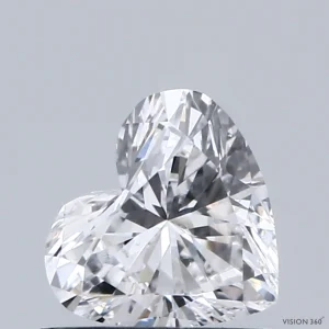0.65 Carat Heart Lab Grown Diamond, Very Good Polish, D Color, VVS2 Clarity