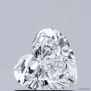 0.68 Carat Heart Lab Grown Diamond, Very Good Polish, D Color, VVS2 Clarity