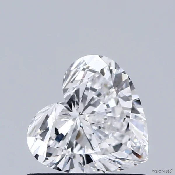 0.68 Carat Heart Lab Grown Diamond, Very Good Polish, D Color, VVS2 Clarity