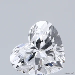 0.70 Carat Heart Lab Grown Diamond, Good Polish, D Color, VS1 Clarity