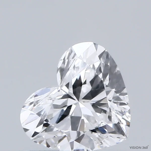0.70 Carat Heart Lab Grown Diamond, Good Polish, D Color, VS1 Clarity