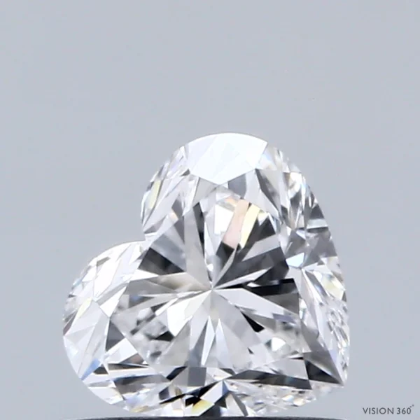 0.75 Carat Heart Lab Grown Diamond, Very Good Polish, D Color, VVS2 Clarity