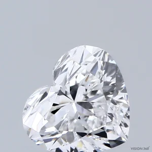 0.79 Carat Heart Lab Grown Diamond, Very Good Polish, D Color, VS1 Clarity