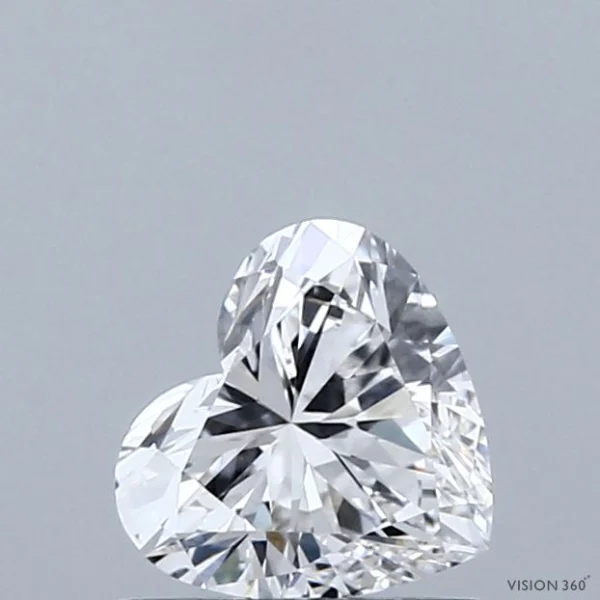 0.80 Carat Heart Lab Grown Diamond, Very Good Polish, E Color, VS1 Clarity