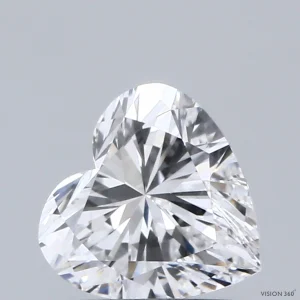 0.91 Carat Heart Lab Grown Diamond, Excellent Polish, D Color, VVS2 Clarity