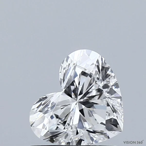 0.91 Carat Heart Lab Grown Diamond, Excellent Polish, D Color, VVS2 Clarity