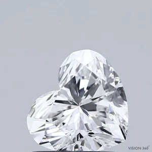 0.91 Carat Heart Lab Grown Diamond, Very Good Polish, D Color, VVS2 Clarity