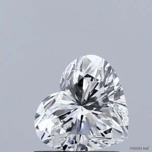 1.00 Carat Heart Lab Grown Diamond, Excellent Polish, D Color, VVS1 Clarity
