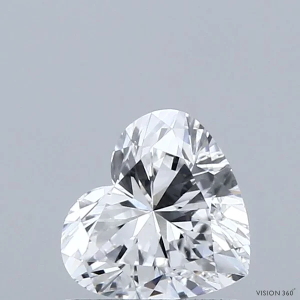 1.00 Carat Heart Lab Grown Diamond, Excellent Polish, D Color, VVS2 Clarity
