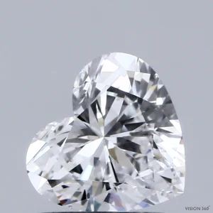 1.00 Carat Heart Lab Grown Diamond, Excellent Polish, D Color, VVS2 Clarity