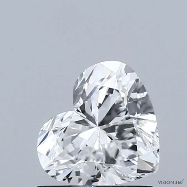 1.01 Carat Heart Lab Grown Diamond, Excellent Polish, D Color, VS1 Clarity