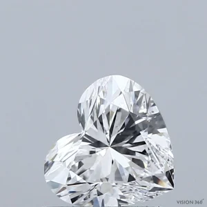 1.03 Carat Heart Lab Grown Diamond, Excellent Polish, D Color, VVS2 Clarity