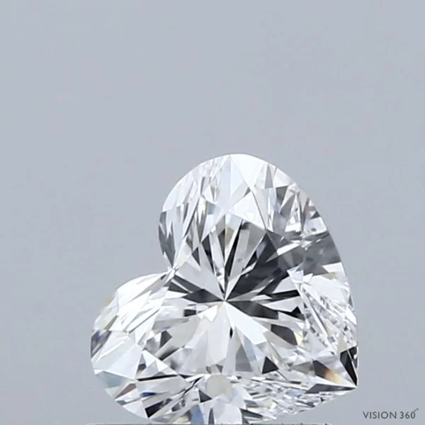 1.03 Carat Heart Lab Grown Diamond, Excellent Polish, D Color, VVS2 Clarity