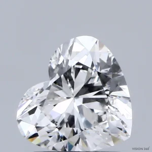 1.03 Carat Heart Lab Grown Diamond, Excellent Polish, E Color, VS1 Clarity
