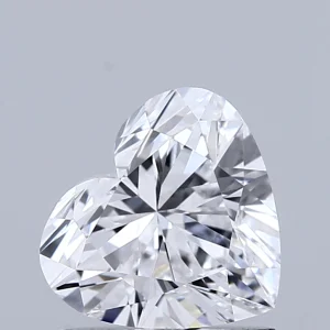 1.09 Carat Heart Lab Grown Diamond, Excellent Polish, D Color, VVS1 Clarity