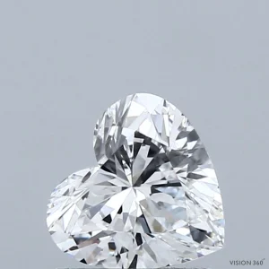 1.09 Carat Heart Lab Grown Diamond, Excellent Polish, D Color, VVS2 Clarity