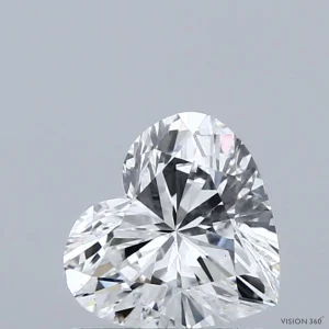1.09 Carat Heart Lab Grown Diamond, Excellent Polish, D Color, VVS2 Clarity