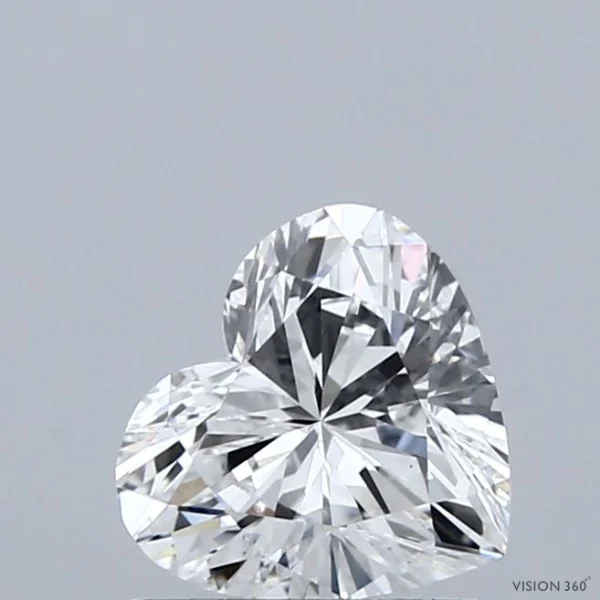 1.09 Carat Heart Lab Grown Diamond, Excellent Polish, D Color, VVS2 Clarity
