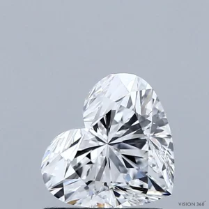 1.10 Carat Heart Lab Grown Diamond, Excellent Polish, D Color, VVS2 Clarity