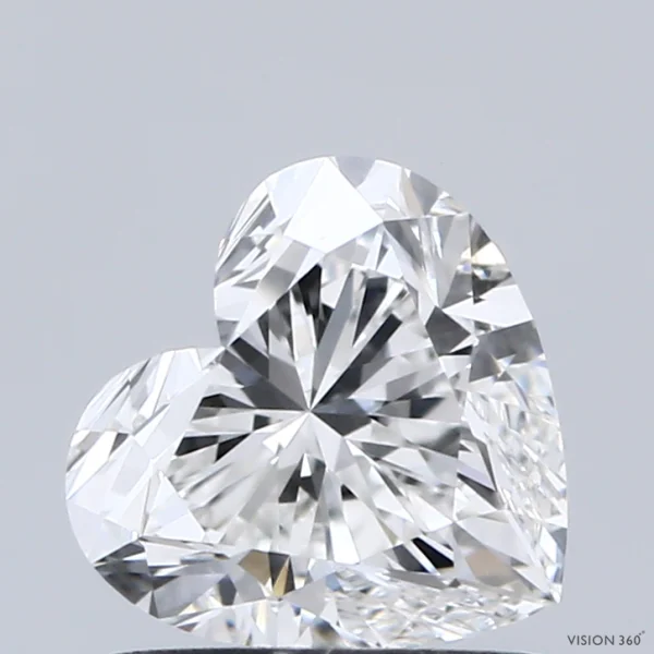 1.13 Carat Heart Lab Grown Diamond, Excellent Polish, E Color, VVS1 Clarity