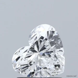 1.21 Carat Heart Lab Grown Diamond, Excellent Polish, D Color, VVS2 Clarity