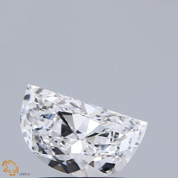 0.63 Carat Half Moon Lab Grown Diamond, Very Good Polish, E Color, VS1 Clarity