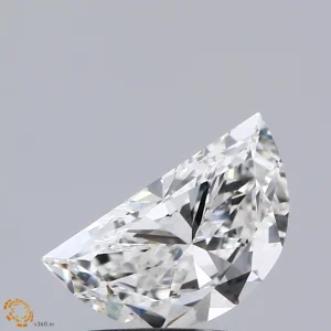 0.77 Carat Half Moon Lab Grown Diamond, Very Good Polish, F Color, VVS1 Clarity