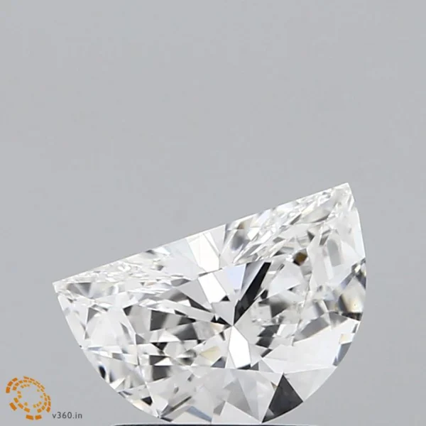 0.90 Carat Half Moon Lab Grown Diamond, Very Good Polish, E Color, VS1 Clarity