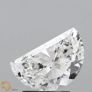 1.63 Carat Half Moon Lab Grown Diamond, Excellent Polish, F Color, VS1 Clarity
