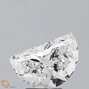 2.08 Carat Half Moon Lab Grown Diamond, Excellent Polish, F Color, VS1 Clarity