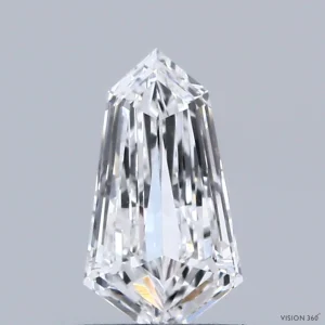 0.43 Carat Hexagonal Step Cut Lab Grown Diamond, Very Good Polish, D Color, VVS2 Clarity
