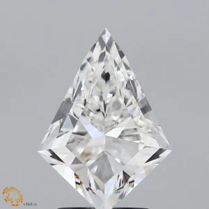 CC-KI-180-EX-E-VS2-NGX-45-384 1.80 Carat Kite Lab Grown Diamond, Excellent Polish, E Color, VS2 Clarity