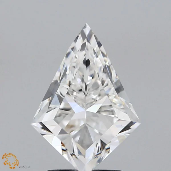 1.80 Carat Kite Lab Grown Diamond, Excellent Polish, E Color, VS2 Clarity
