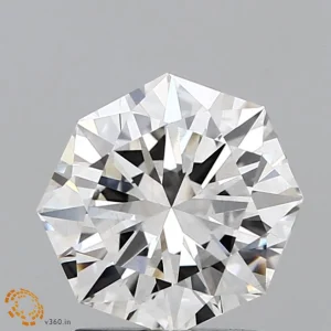 2.00 Carat Octagon Lab Grown Diamond, Excellent Polish, H Color, VS2 Clarity