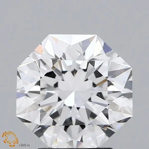 3.01 Carat Octagon Lab Grown Diamond, Excellent Polish, F Color, VS1 Clarity