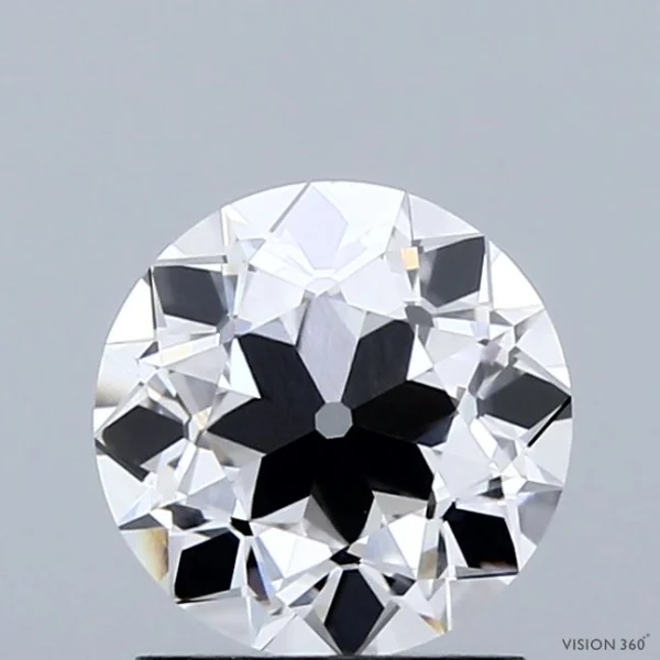 1.56 Carat Old European Cut Lab Grown Diamond, Excellent Polish, E Color, VVS2 Clarity