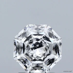 1.67 Carat Octagonal Modified Brilliant Lab Grown Diamond, Excellent Polish, D Color, VS2 Clarity