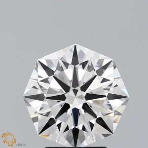 3.04 Carat Octagonal Modified Brilliant Lab Grown Diamond, Excellent Polish, G Color, VS1 Clarity
