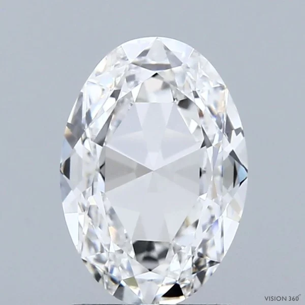 1.78 Carat Oval Mixed Cut Lab Grown Diamond, Excellent Polish, E Color, VVS2 Clarity
