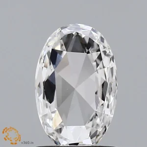 0.66 Carat Oval Rose Lab Grown Diamond, Very Good Polish, F Color, VS1 Clarity