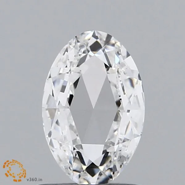 0.80 Carat Oval Rose Lab Grown Diamond, Excellent Polish, E Color, VVS2 Clarity