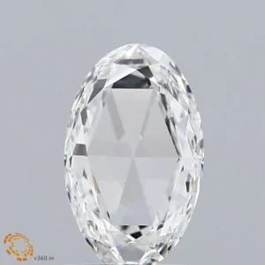1.07 Carat Oval Rose Lab Grown Diamond, Excellent Polish, F Color, VVS2 Clarity
