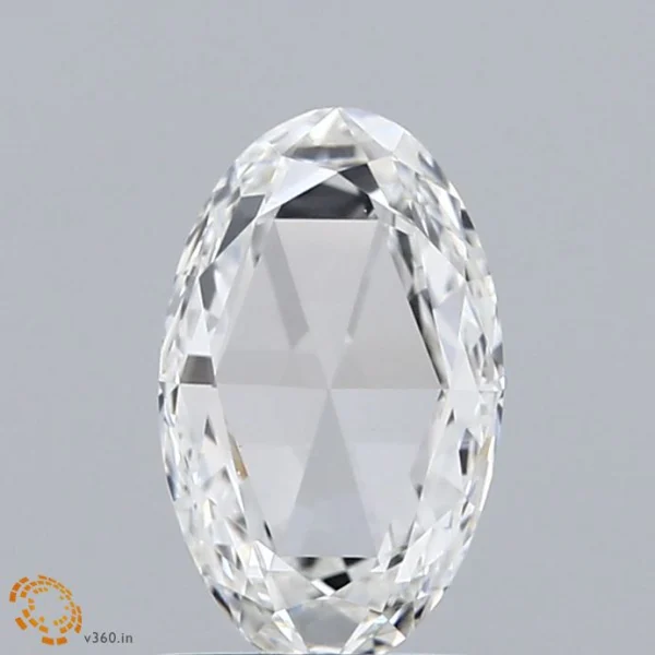 1.07 Carat Oval Rose Lab Grown Diamond, Excellent Polish, F Color, VVS2 Clarity